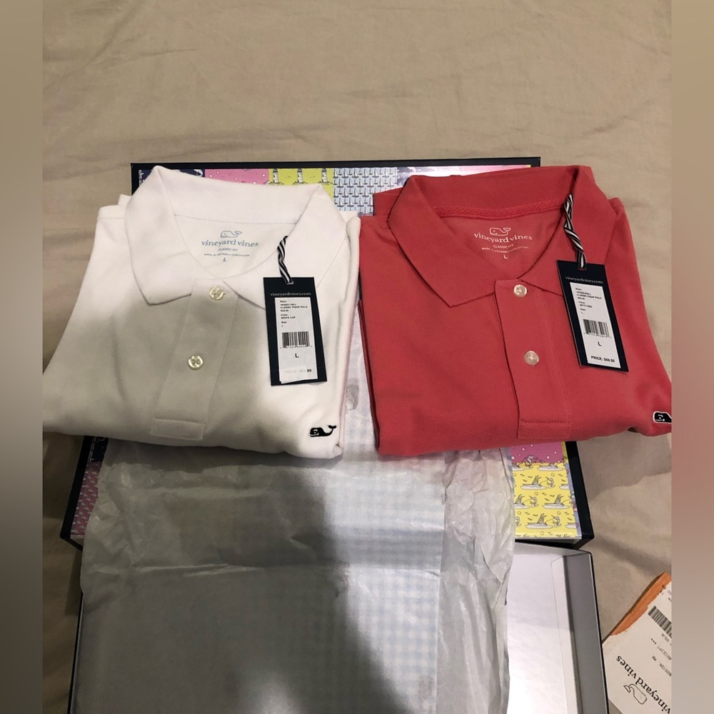 Vineyard Vines Classic Pique Polos With Tags and Gift Wrapping